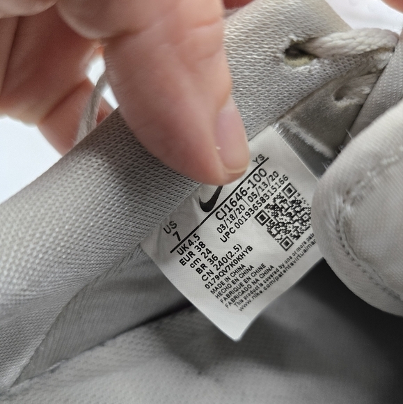 Nike | AF1's Low 'White Irisdescent Swoosh' tennis prep sporty sneakers | WMS 7 - Picture 6 of 14